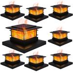 Solar Post Cap Lights with Flickering Flame Effect
