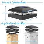 12-Pack Solar Post Cap Lights for Outdoor Use