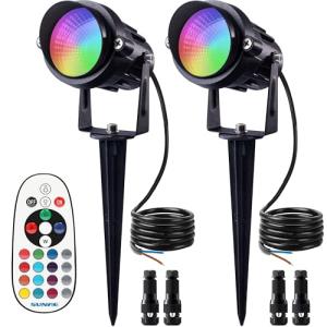 12W RGB Color Changing LED Landscape Lights, 2 Pack