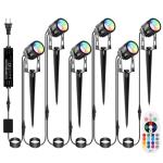 6 Pack RGB Outdoor Spot Lights with Remote