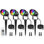 12W RGBW Color Changing LED Landscape Lights 4-Pack