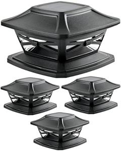 Davinci Solar Post Cap Lights with Bases - 4 Pack
