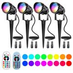 RGBW Christmas Landscape Spotlight, 12W Color Changing, 4 Pack