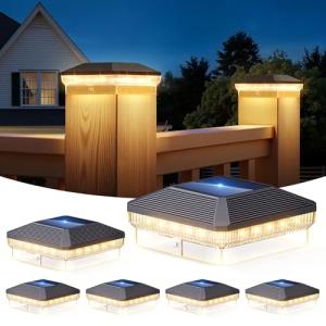 6 Pack Solar Post Cap Lights with 40 LEDs