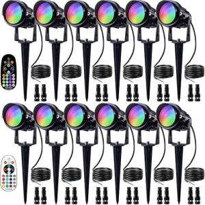 SUNVIE 12W RGBW Color Changing LED Landscape Lights