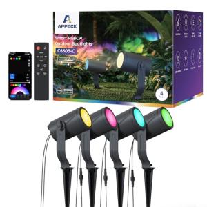Smart Color Changing Outdoor Spot Lights - 4 Pack