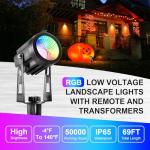 6 Pack RGB Outdoor Spot Lights with Remote