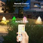 Smart RGBW Landscape Lights with Remote Control – 8 Pack