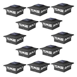 JOFIOS 12-Pack Solar Post Cap Lights Set