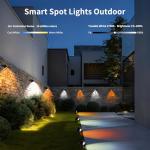 Smart RGBW Landscape Lights with Remote Control – 8 Pack