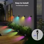Smart RGBW Landscape Lights with Remote Control – 8 Pack