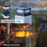 Solar Post Cap Lights with Flickering Flame Effect