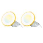 EOSMILE 2 Pack 4 Inch 5CCT LED Recessed Light with Night Light, 2700K 3000K 3500K 4000K 5000K Selectable Ultra-Thin Lighting, 9W, 120V, 750LM, Dimmable Canless Wafer Downlight, ETL FCC