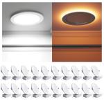 Ensenior 20 Pack 4 Inch LED Recessed Ceiling Light with Night Light, Dimmable, 2700K-5000K 5CCT, 750LM 9W 120V, High Brightness Canless Wafer Downlight - ETL&FCC&IC