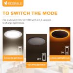 EOSMILE 2 Pack 4 Inch 5CCT LED Recessed Light with Night Light, 2700K 3000K 3500K 4000K 5000K Selectable Ultra-Thin Lighting, 9W, 120V, 750LM, Dimmable Canless Wafer Downlight, ETL FCC