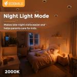EOSMILE 2 Pack 4 Inch 5CCT LED Recessed Light with Night Light, 2700K 3000K 3500K 4000K 5000K Selectable Ultra-Thin Lighting, 9W, 120V, 750LM, Dimmable Canless Wafer Downlight, ETL FCC