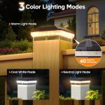 6 Pack Solar Post Cap Lights with 40 LEDs