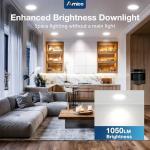 Amico 4 Pack 6 Inch 5CCT Ultra-Thin LED Recessed Ceiling Light with Junction Box, 2700K/3000K/3500K/4000K/5000K Selectable, 1050 Lumens, Dimmable Canless Wafer Downlight, 12W Eqv 110W-ETL&FCC