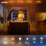 Veriligt 6 Pack 6 Inch LED Recessed Light with Night Light, 2700K/3000K/3500K/4000K/5000K 5CCT Ceiling Light, 1050LM 12W 120V, Dimmable Canless Wafer Downlight ETL&FCC, Energy Saving Star