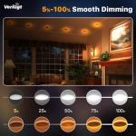 Veriligt 12 Pack 4 Inch LED Recessed Light with Night Light, 2700K/3000K/3500K/4000K/5000K 5CCT Ceiling Light, 750LM 9W 120V, Dimmable Canless Wafer Downlight ETL&FCC, Energy Saving Star