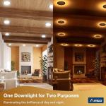 Amico 12 Pack Black 4 Inch 5CCT LED Recessed Ceiling Light with Night Light, 2700K/3000K/3500K/4000K/5000K Selectable Ultra-Thin Lighting, 10W=90W, 700LM, Dimmable Canless Wafer Downlight - ETL&FCC