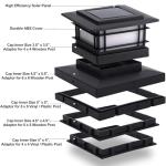 Solar Post Cap Lights with Flickering Flame Effect