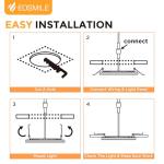 EOSMILE 2 Pack 4 Inch 5CCT LED Recessed Light with Night Light, 2700K 3000K 3500K 4000K 5000K Selectable Ultra-Thin Lighting, 9W, 120V, 750LM, Dimmable Canless Wafer Downlight, ETL FCC