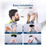 Amico 6 Pack 4 Inch 5CCT Ultra-Thin LED Recessed Ceiling Light with Junction Box, 2700K/3000K/3500K/4000K/5000K Selectable, 11W Eqv 70W 800LM Brightness Dimmable Canless Wafer Downlight, ETL & FCC