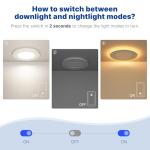 MDTlight 12 Pack 4 Inch LED Recessed Ceiling Light with Night Light| 5CCT Dimmable 2700K-5000K| RA90 750LM 9W 120V| Ultra-Thin High Brightness Canless Wafer Downlight with Junction Box| IC ETL FCC