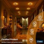 Amico 12 Pack 6 Inch 5CCT LED Recessed Ceiling Light with Night Light, 2700K/3000K/3500K/4000K/5000K Selectable Ultra-Thin Lighting, 12W=110W, 1100LM, Dimmable Canless Wafer Downlight ETL&FCC