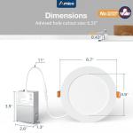 Amico 24 Pack 6 Inch 5CCT Ultra-Thin LED Recessed Ceiling Light with Junction Box, 2700K/3000K/3500K/4000K/5000K Selectable, 1050 Lumens, Dimmable Canless Wafer Downlight, 12W Eqv 110W-ETL&FCC