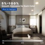 MDTlight 12 Pack 4 Inch LED Recessed Ceiling Light with Night Light| 5CCT Dimmable 2700K-5000K| RA90 750LM 9W 120V| Ultra-Thin High Brightness Canless Wafer Downlight with Junction Box| IC ETL FCC