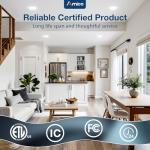 Amico 6 Pack 4 Inch Ultra-Thin LED Square Recessed Light with Junction Box, 5CCT 2700K/3000K/3500K/4000K/5000K Selectable, 10W 700LM Brightness, Dimmable Canless Wafer Downlight, ETL&FCC