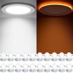 Meconard 20 Pack 4 Inch 5CCT LED Recessed Ceiling Light with Night Light, 2700K/3000K/3500K/4000K/5000K Selectable Ultra-Thin Lighting, 9W=75W, 750LM, Dimmable Canless Wafer Downlight ETL&FCC