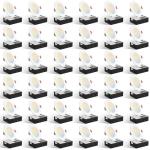 Amico 36 Pack 4 Inch 5CCT Ultra-Thin LED Recessed Ceiling Light with Plastic Junction Box, 2700K/3000K/3500K/4000K/5000K Selectable,800LM, Dimmable Canless Wafer Downlight, 10W, ETL&FCC
