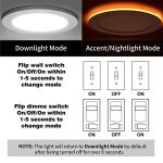 Meconard 12 Pack 6 Inch 5CCT LED Canless Recessed Lighting with Night Light, 2700K/3000K/3500K/4000K/5000K Selectable Ultra-Thin LED Ceiling Lights, 12W=110W, 1050LM, Dimmable Wafer Downlight ETL&FCC