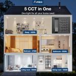 Amico 36 Pack 4 Inch 5CCT Ultra-Thin LED Recessed Ceiling Light with Plastic Junction Box, 2700K/3000K/3500K/4000K/5000K Selectable,800LM, Dimmable Canless Wafer Downlight, 10W, ETL&FCC