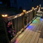 Solar Post Cap Lights with Flickering Flame Effect