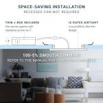 PARMIDA (6 Pack) 6 Inch 5CCT LED Recessed Ceiling Light with Night Light, 2700K/3000K/3500K/4000K/5000K Selectable Ultra-Thin Lighting, 15W, Dimmable Canless Wafer Slim Panel Downlight, IC Rated, ETL