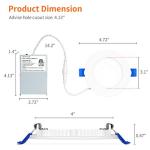 Meconard 6 Pack 4 Inch LED Recessed Ceiling Light with Junction Box, 2700K/3000K/3500K/4000K/5000K Selectable, 9W=75W 750LM, Dimmable Canless Downlights, ETL and Energy Star Listed
