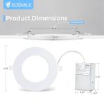 EOSMILE 4 inch 6 Pack Recessed Lighting, 5CCT LED Recessed Light with Junction Box, Dimmable Canless Wafer Downlight,2700K-5000K Selectable, 9W, 120V, 750LM, ETL FCC