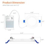 Meconard 20 Pack 4 Inch 5CCT LED Recessed Ceiling Light with Night Light, 2700K/3000K/3500K/4000K/5000K Selectable Ultra-Thin Lighting, 9W=75W, 750LM, Dimmable Canless Wafer Downlight ETL&FCC