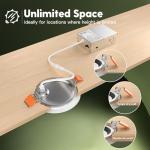 FREELICHT 24 Pack 4 Inch 5CCT Ultra-Thin LED Recessed Ceiling Light with Junction Box, 2700K/3000K/3500K/4000K/5000K Selectable, 700LM Brightness, Dimmable Canless Wafer Downlight, 10WEqv90W-ETL&FCC