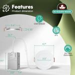 FREELICHT 24 Pack 4 Inch 5CCT Ultra-Thin LED Recessed Ceiling Light with Junction Box, 2700K/3000K/3500K/4000K/5000K Selectable, 700LM Brightness, Dimmable Canless Wafer Downlight, 10WEqv90W-ETL&FCC