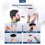 Amico 36 Pack 4 Inch 5CCT Ultra-Thin LED Recessed Ceiling Light with Plastic Junction Box, 2700K/3000K/3500K/4000K/5000K Selectable,800LM, Dimmable Canless Wafer Downlight, 10W, ETL&FCC