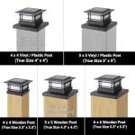 Solar Post Cap Lights with Flickering Flame Effect