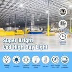 G GJIA LED High Bay Light Super Bright Dimmable AC100-277V 240W 36000LM 5000K DLC/ETL Listed Lights 6ft with US Plug High Bay LED Light Warehouse Shop Barn Garage (4 Pack)