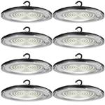 WILLGOTOP 150W 8 Pack UFO High Bay LED Shop Lights, 22500LM UFO Lights w/ 6.2ft US Plug, 6500K IP66 Waterproof for Workshop, Warehouse, Barn, Garage, Factory, Industrial, Commercial Light