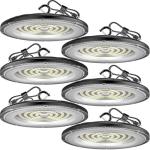 WILLGOTOP 150W 6 Pack UFO LED High Bay Light, 22500LM Shop Lights, Commercial Lights,6500K Daylight with US Plug IP66 Waterproof for Workshop, Warehouse, Barn, Garage, Factory, Industrial