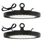 Sunco UFO LED High Bay Light, 150W, 21000 Lumens 6000K 100-277V Dimmable 0-10V, Ultra Bright Commercial Shop Lights for Warehouse, Factory, Workshop, Garage & Barn, Ceiling Mount, UL, 2 Pack